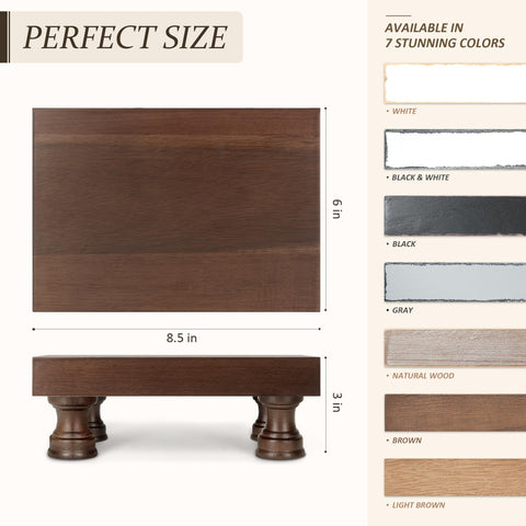 EOSAHR blue riser bathroom vanity display keeps essentials accessible.