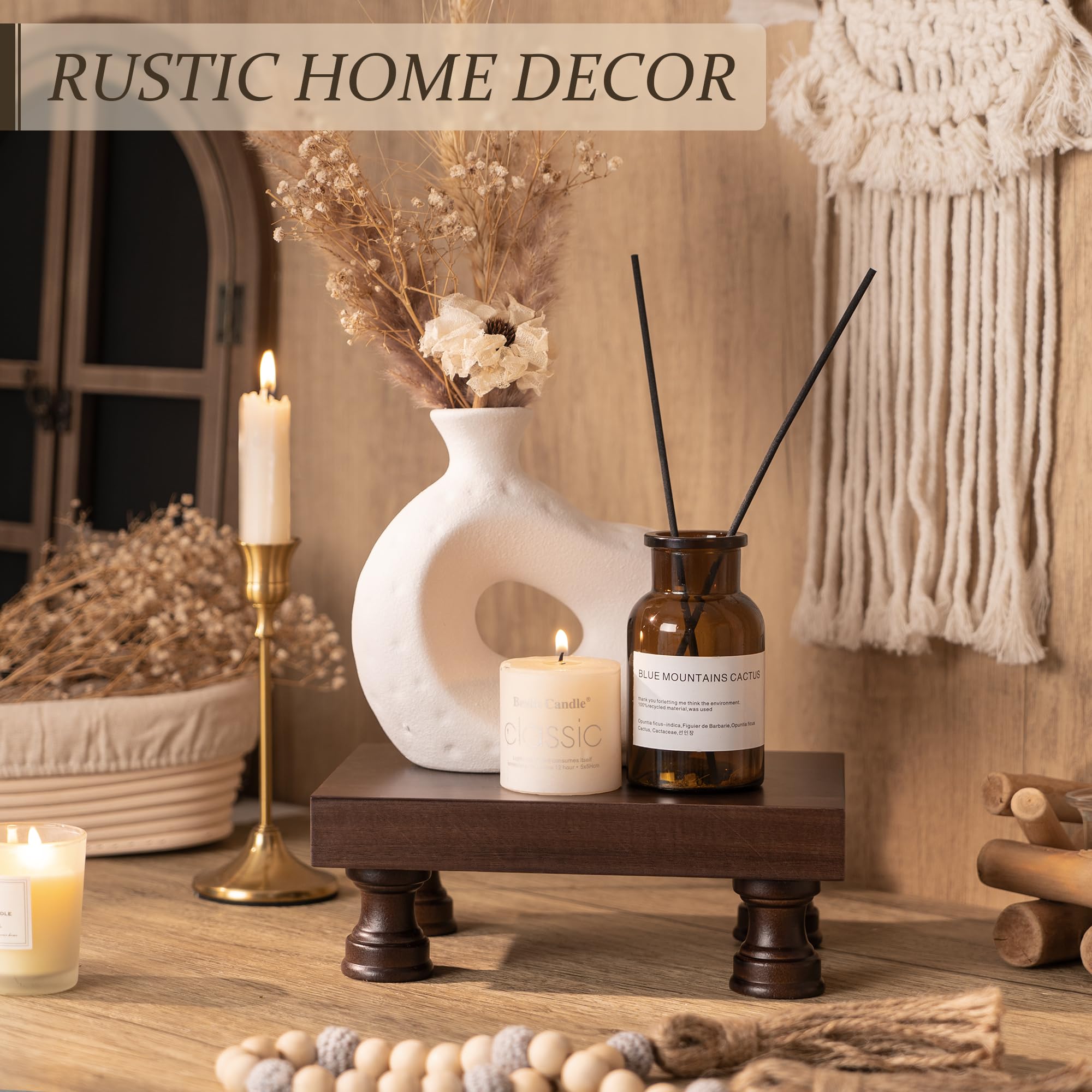 EOSAHR blue riser living room setup elevates small decor pieces.