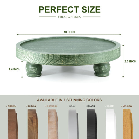 EOSAHR Farmhouse pine wood riser top view showing round pedestal for desserts.