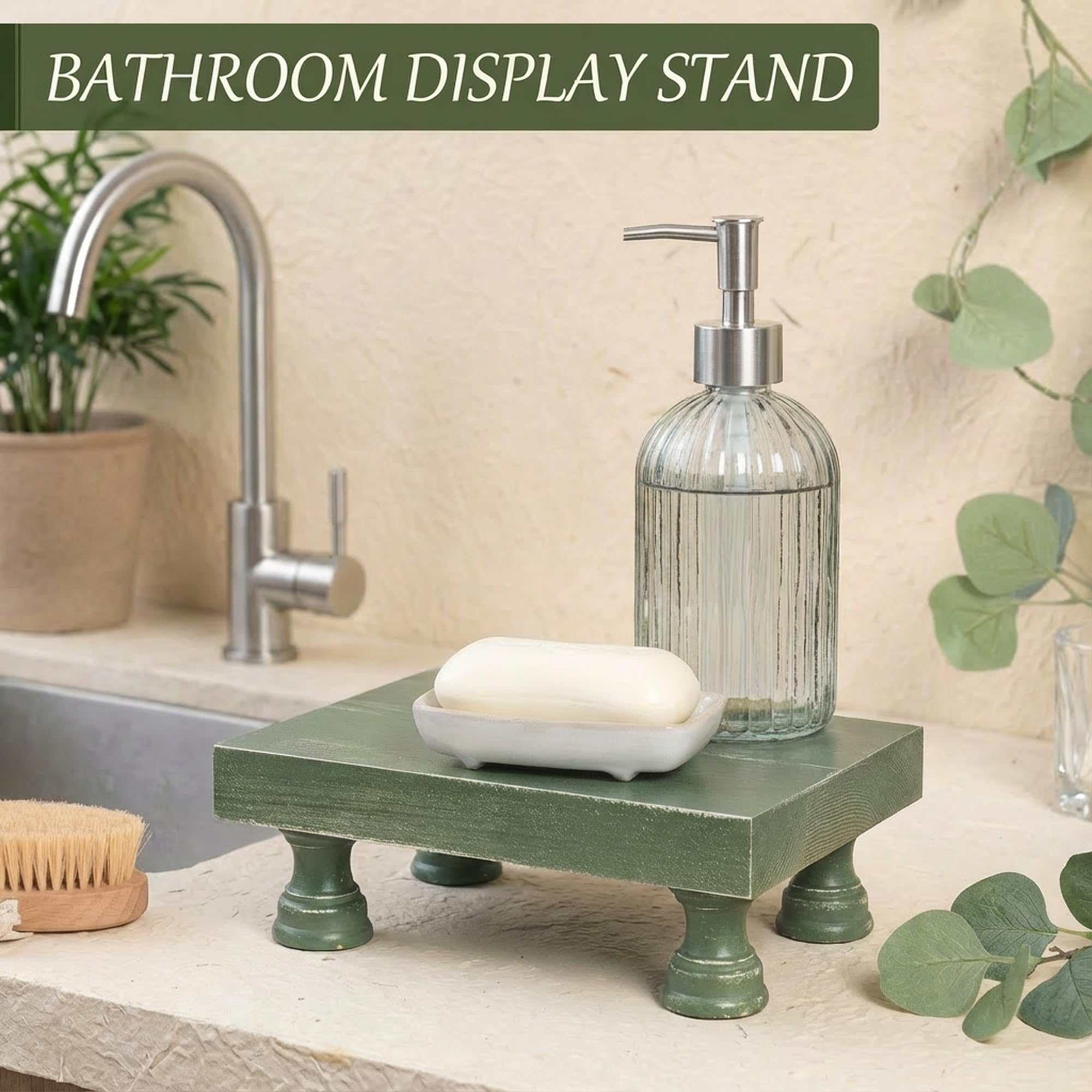 EOSAHR soap-dish organizer keeps bathroom essentials neatly displayed