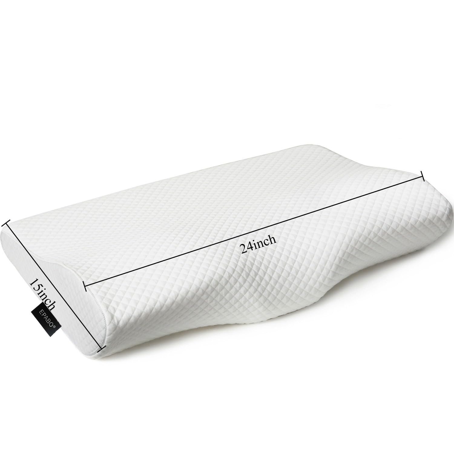 EPABO contour memory foam pillow packaging shows included pillowcase and value.