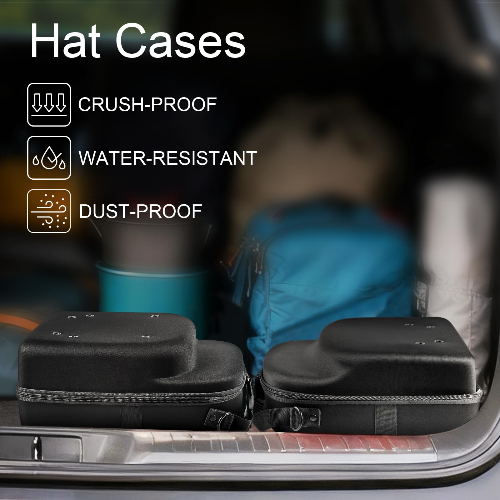 Epesoware small hat case demonstrates travel portability for easy cap access.