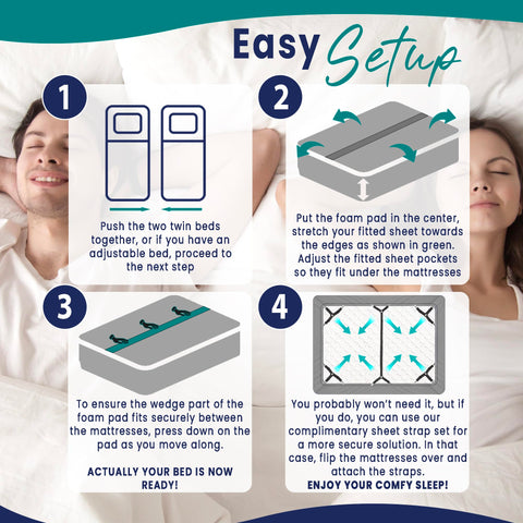 EPHEDORA adjustable-bed-friendly design supports split-king configurations