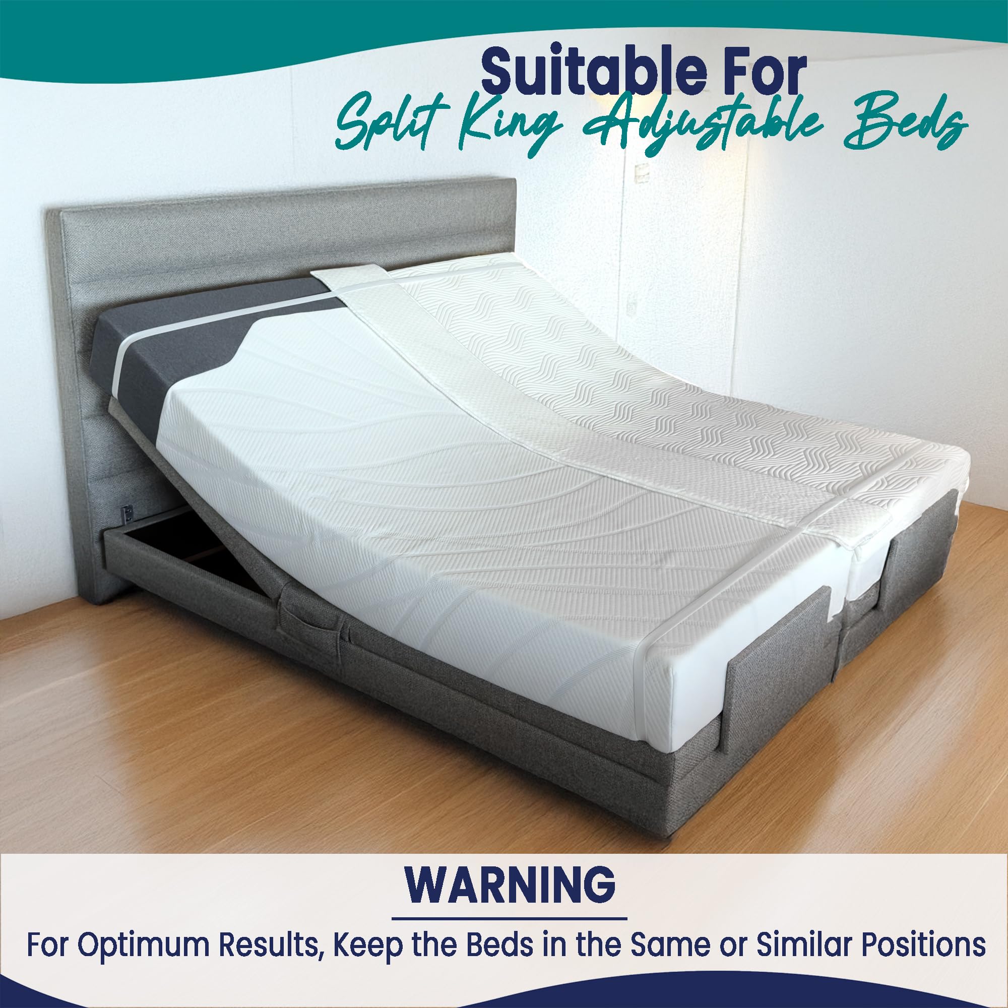 EPHEDORA twin XL to king converter ready for adjustable beds