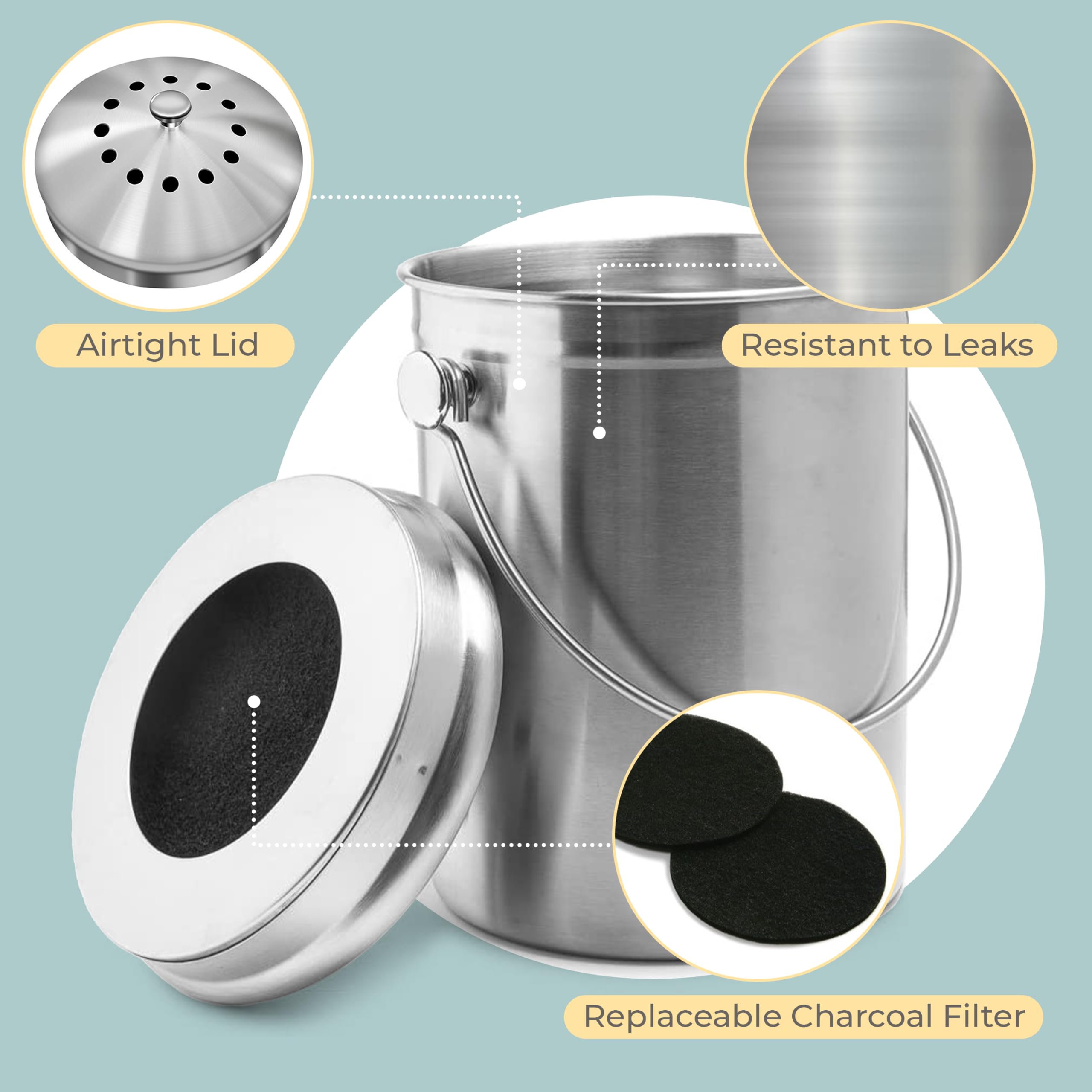 Epica one-piece design bin eases cleaning and prevents leaks.