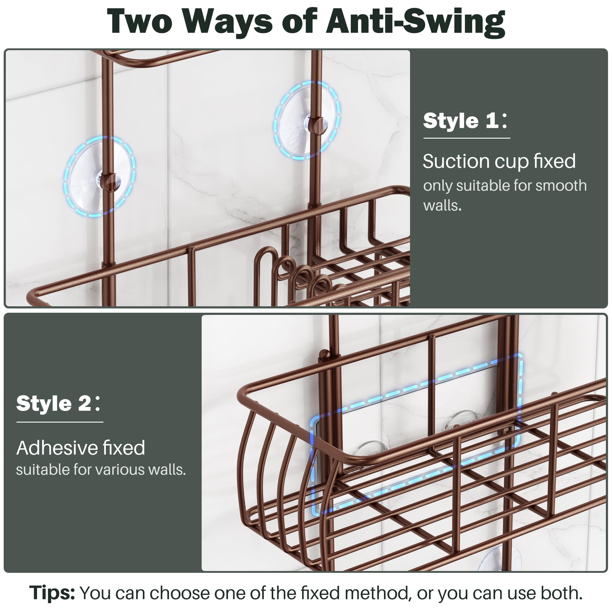 Epicano includes adhesive hooks for secure surface-free installation