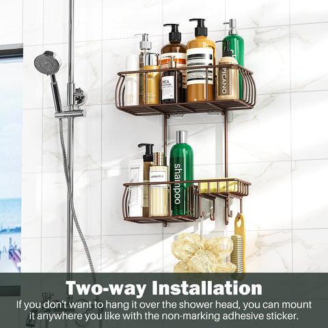 Epicano fits standard shower heads for quick, no-drill mounting