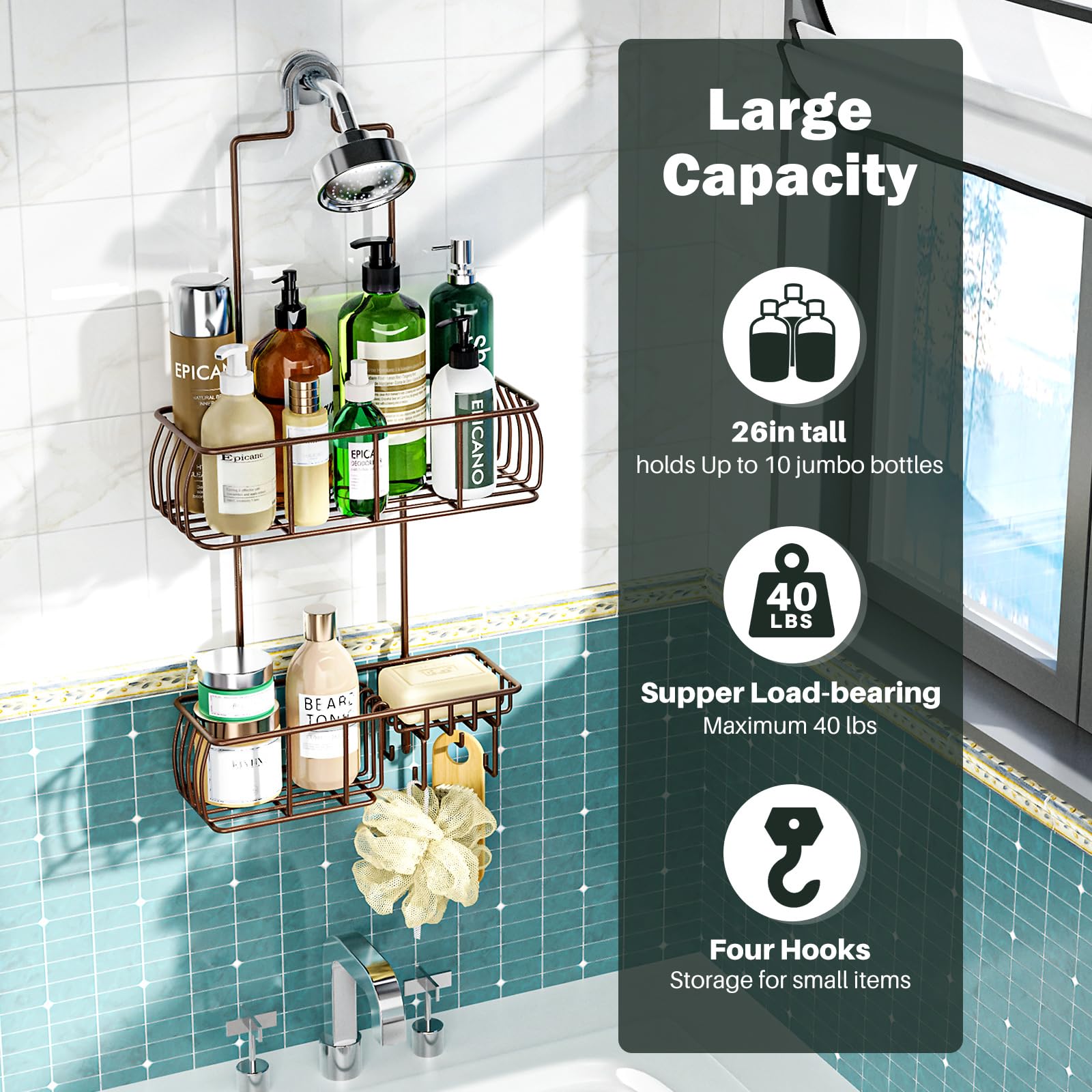 Epicano rustproof metal construction resists corrosion in showers