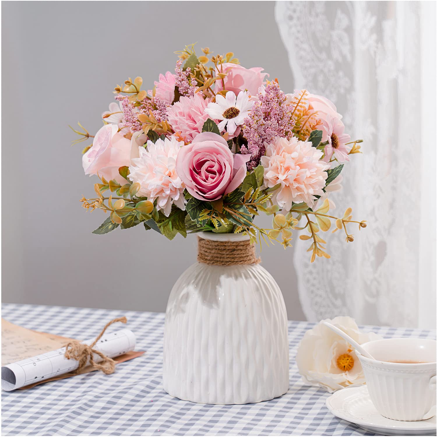 Close up of Epicpetal pink silk flowers showing lifelike texture