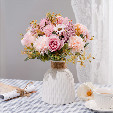 Close up of Epicpetal pink silk flowers showing lifelike texture