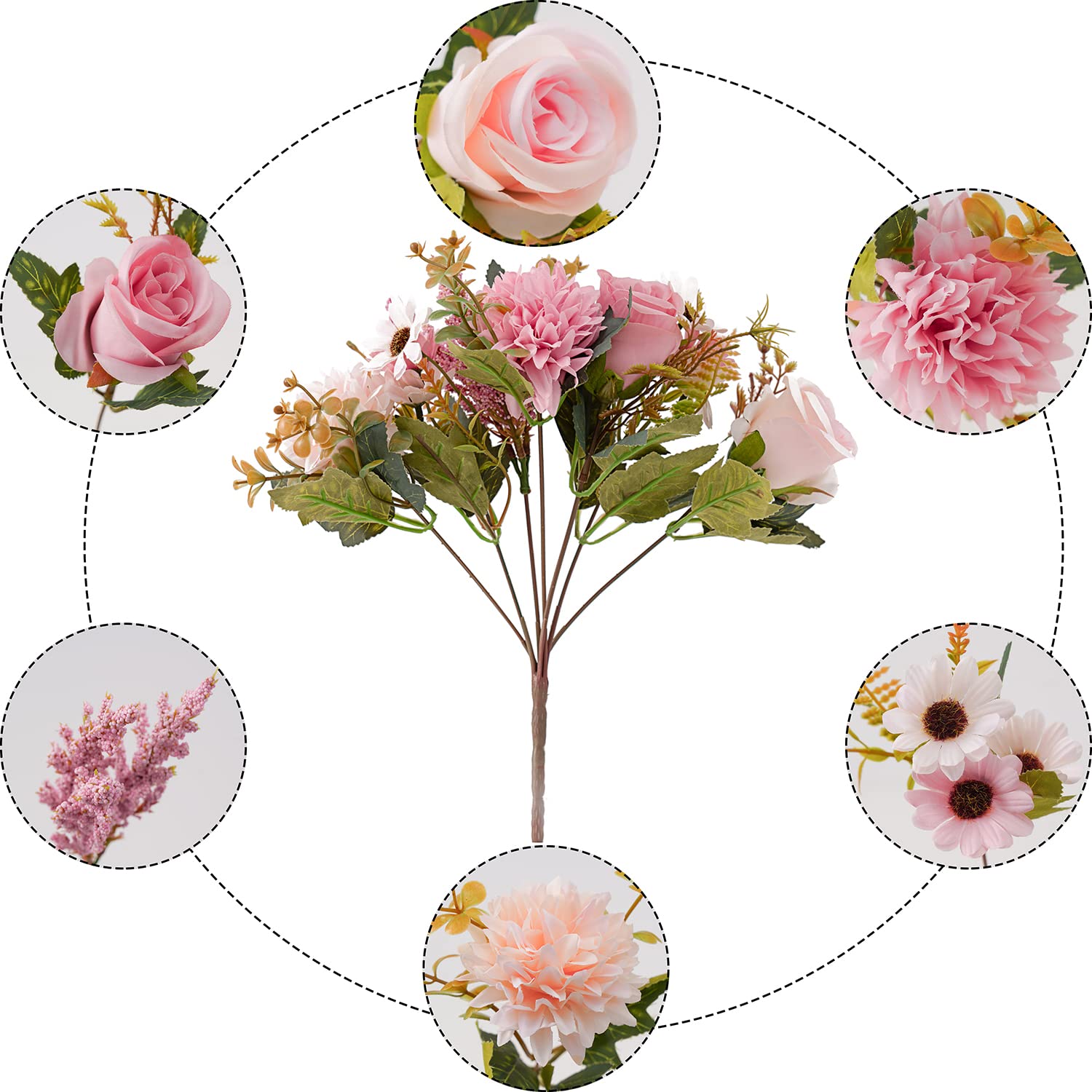 Epicpetal silk flowers with realistic petals on a glossy surface