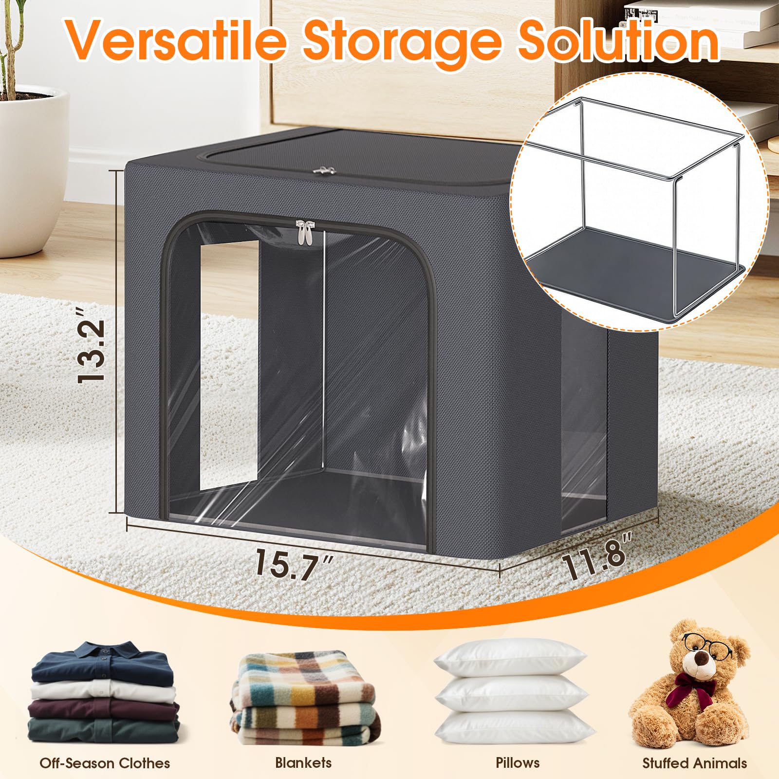 EpicTotes 40L foldable storage bins save space when not in use