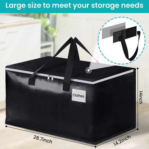 EpicTotes moving bag with reinforced carrying handles for safe lifting.