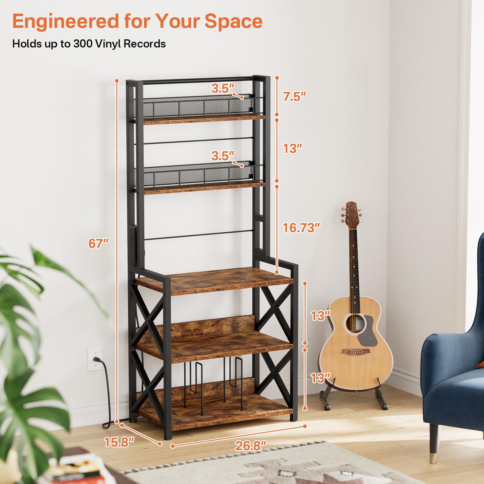 Epouseter display shelves highlight albums and favorites.