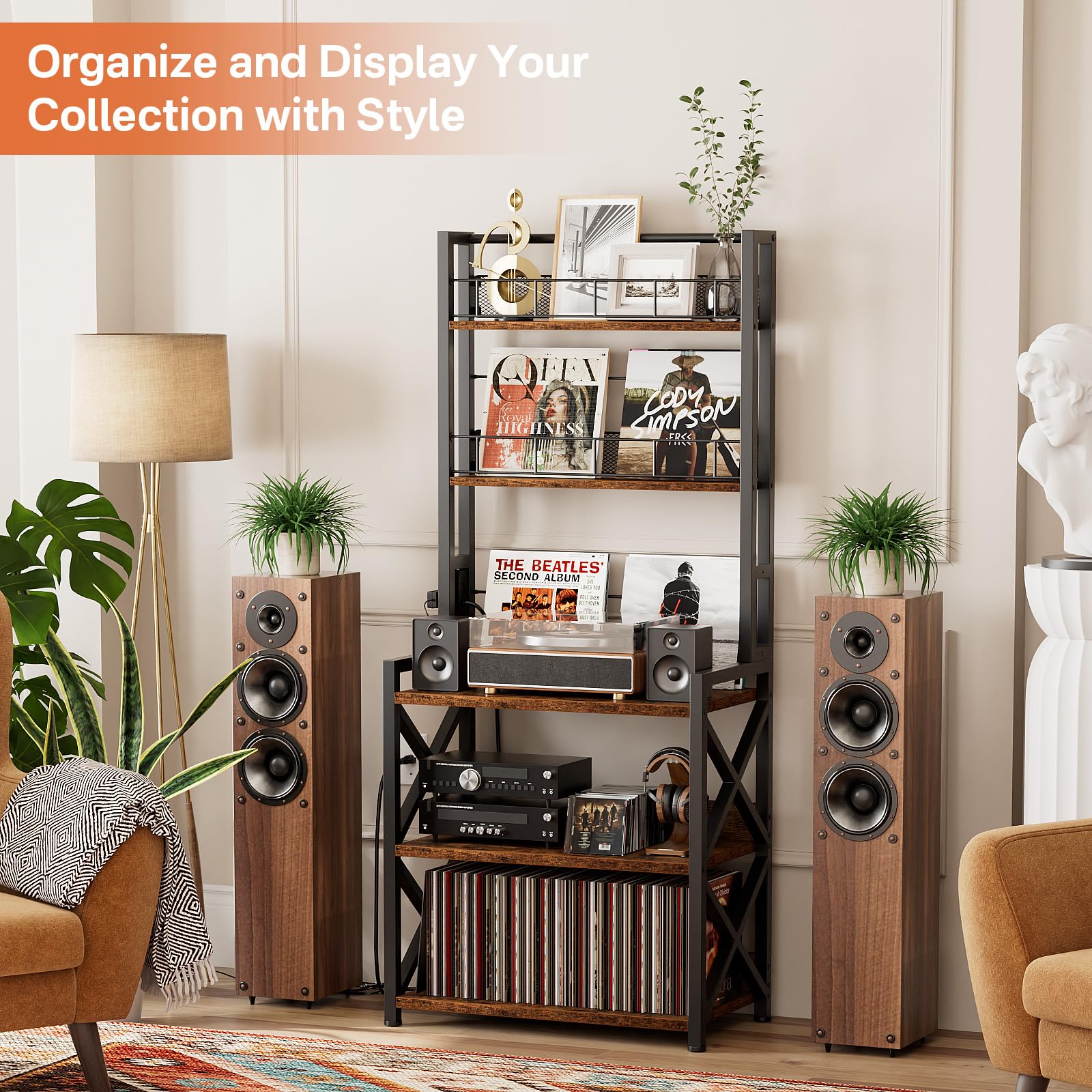 Epouseter metal-frame construction adds durable, industrial style.