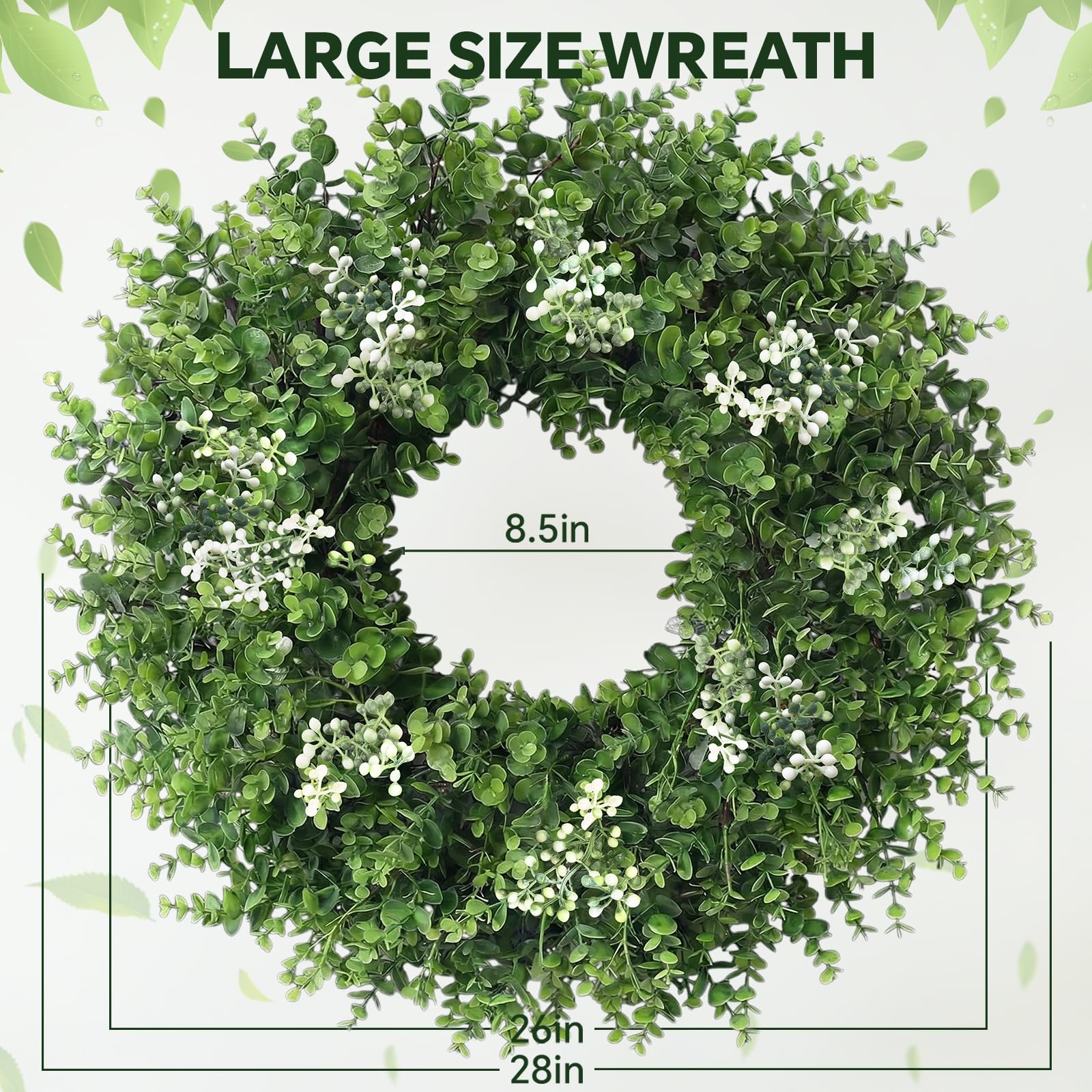 Eqanro boxwood wreath used as outdoor wall decor for inviting exterior styling