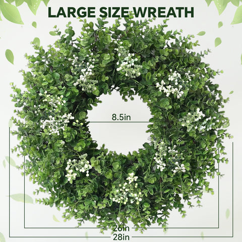 Eqanro boxwood wreath used as outdoor wall decor for inviting exterior styling