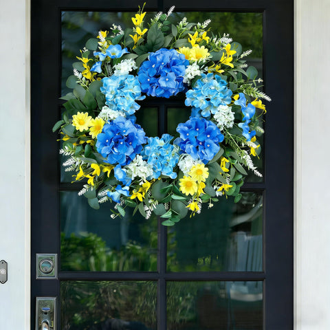 Eqanro large 26-inch wreath offers lush, full coverage for doors or walls.