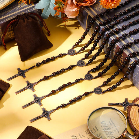 Equsion rosaries displayed for group evangelization and shared faith.