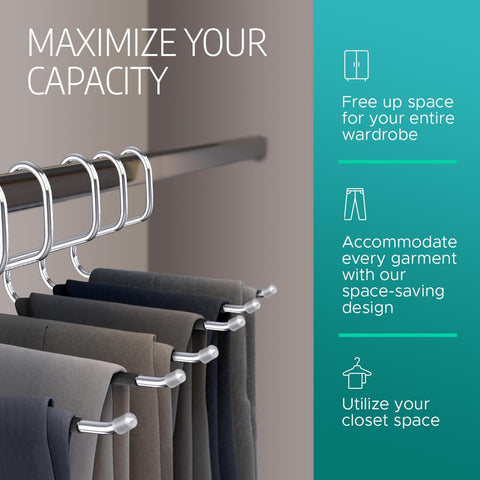 ERA Accents pants hanger with non-slip rubber-coated bar holds jeans securely.