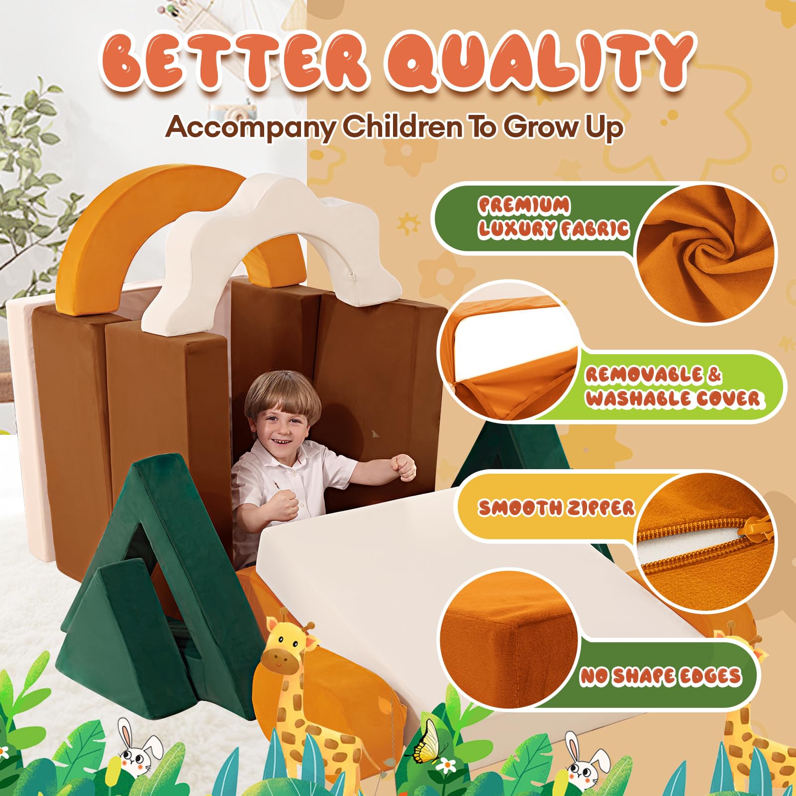 Erament high-density foam provides sturdy support during play