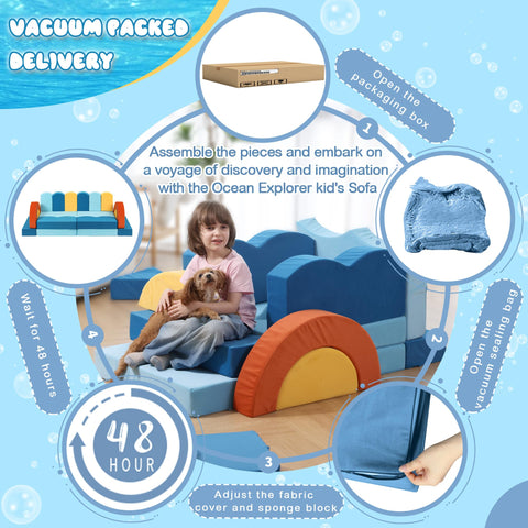 Ocean-themed design encourages storytelling and imaginative pretend play