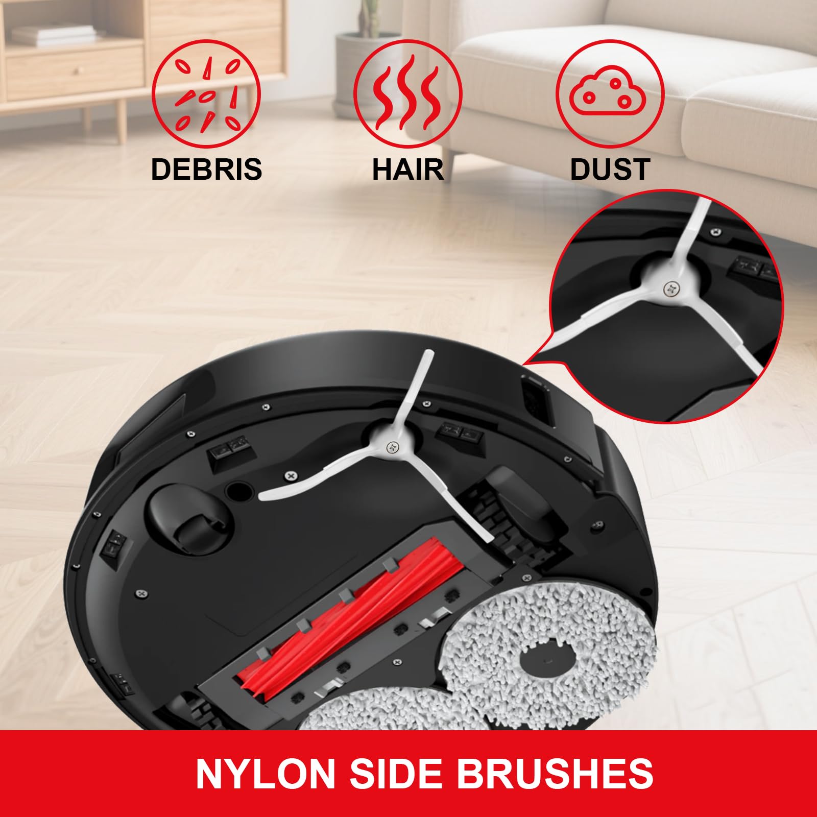 ERAVSOW Qrevo cleaning brush helps reach corners quickly.