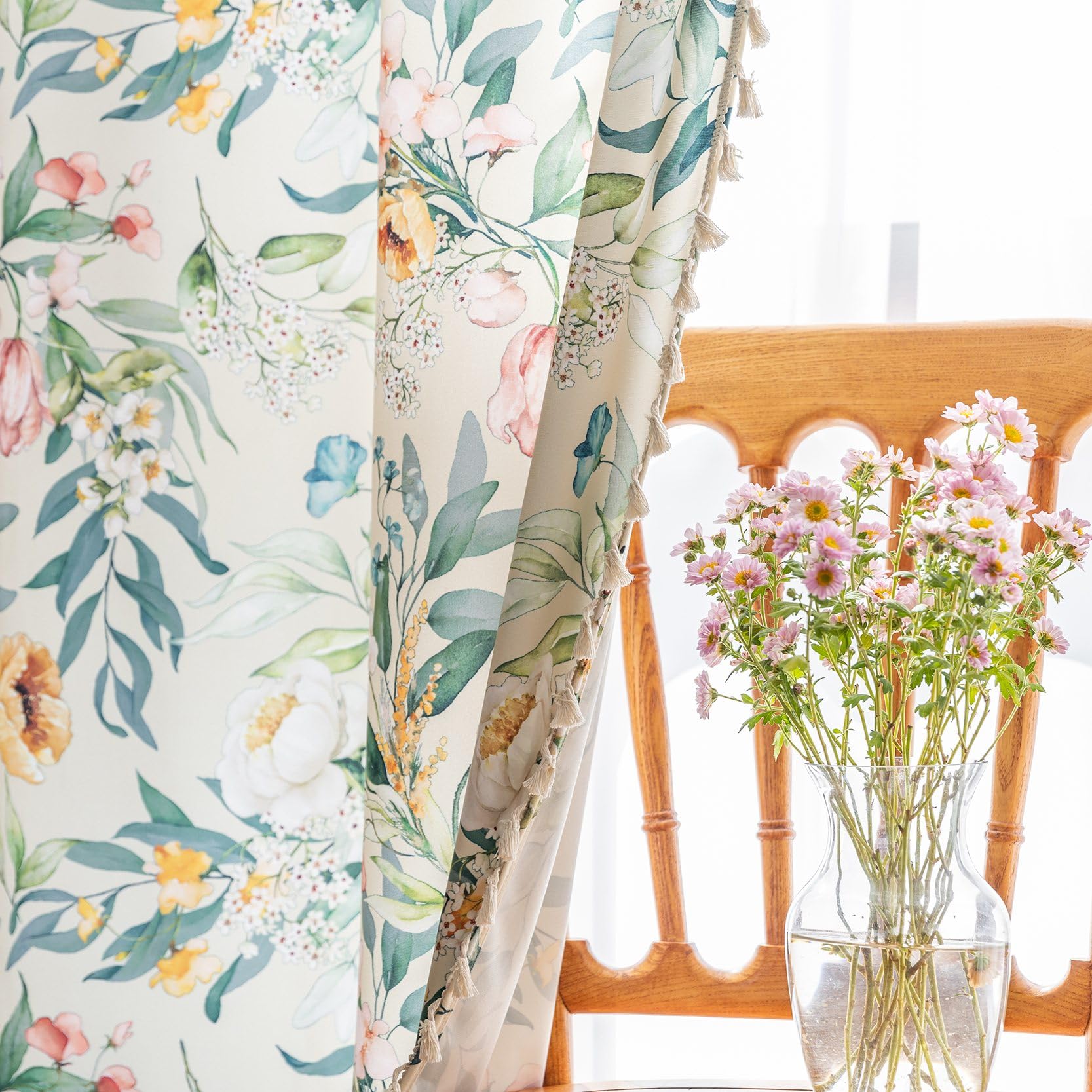 Erbnaryx living room boho-curtains add relaxed elegance to decor.