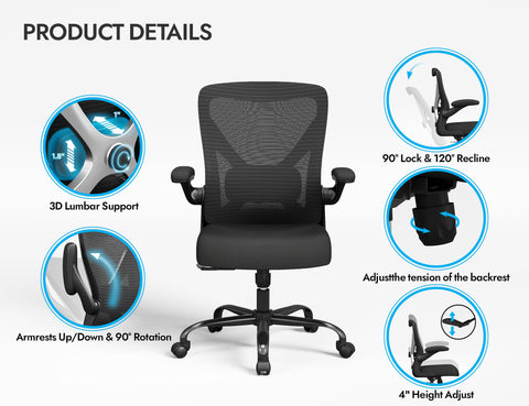 Ergalithic chair in a home office setup, blending style with practicality.