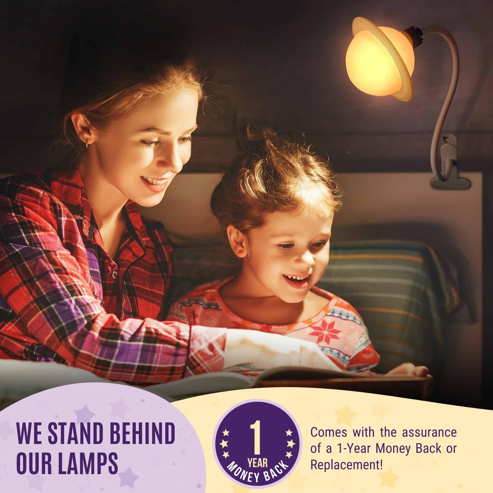 Ergojojo Saturn clip-on lamp delivers 7-color mood lighting.