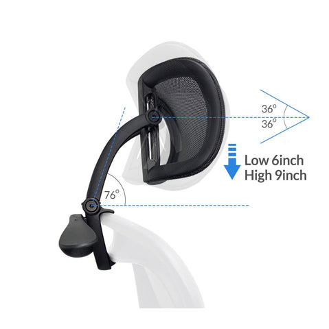 ERGOKING height range 6 to 9 inches for tall and short users.