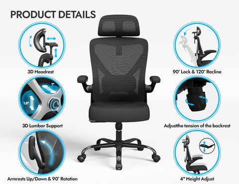 Ergalithic chair thick-cushion seat delivers plush comfort.
