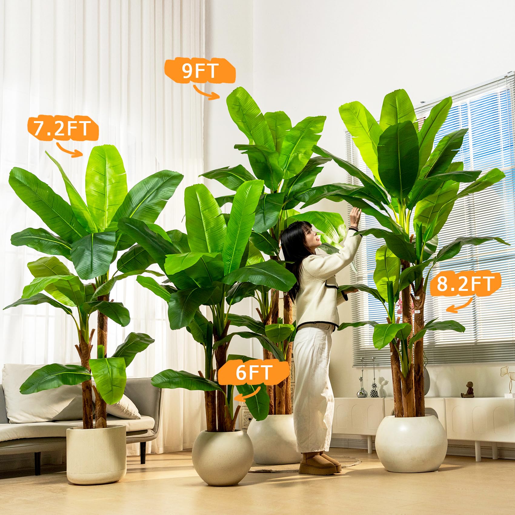 Erimda 6FT banana tree suits balconies and outdoor corners