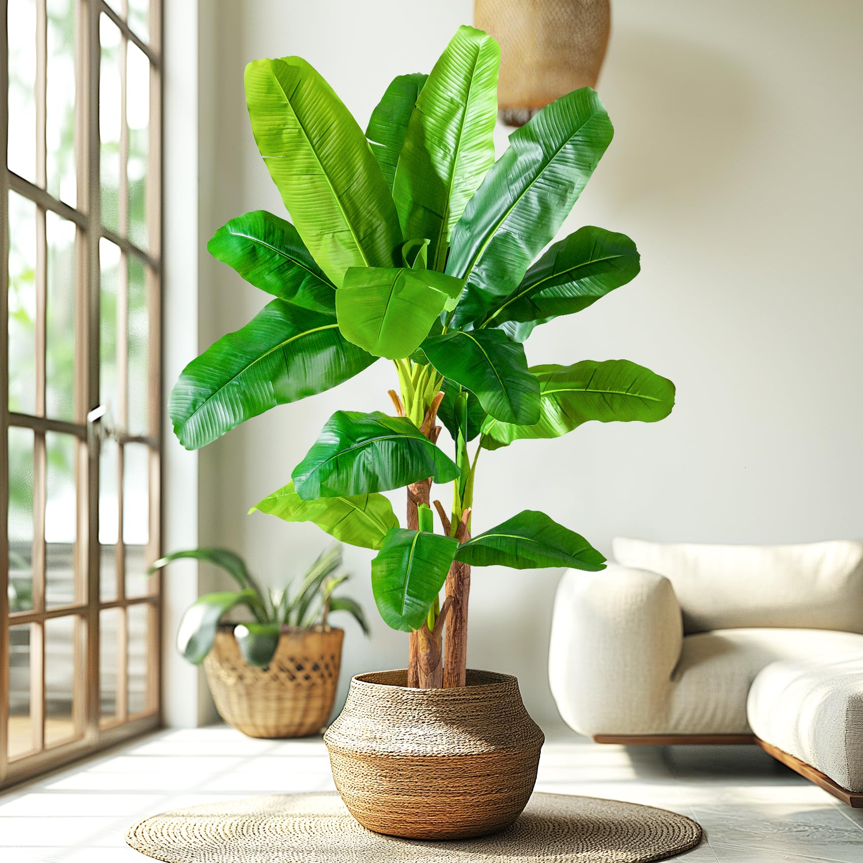 Silk banana leaves by Erimda brighten living rooms and entryways
