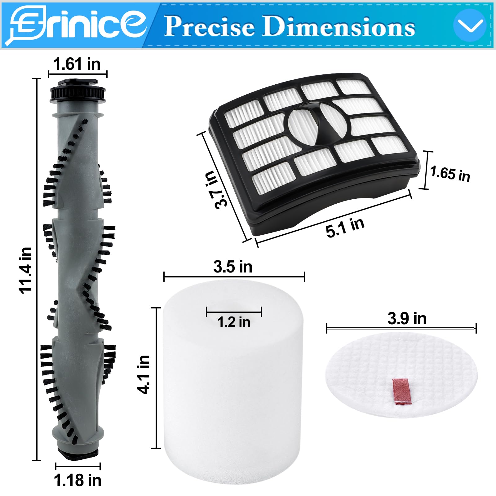 Erinice post-motor filter for NV550 protects motor and traps fine dust.