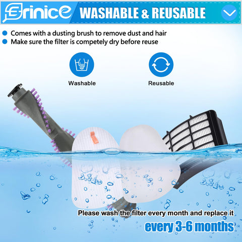 Erinice pre-motor felt filter for NV351 extends motor life and performance.