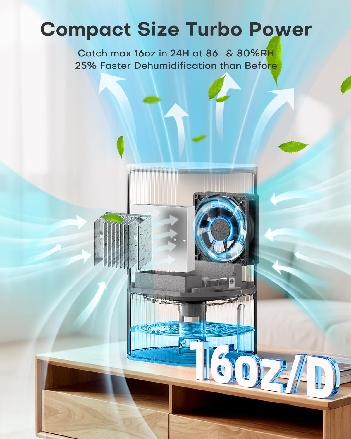 Erizolt bedroom dehumidifier with whisper-quiet operation for restful nights