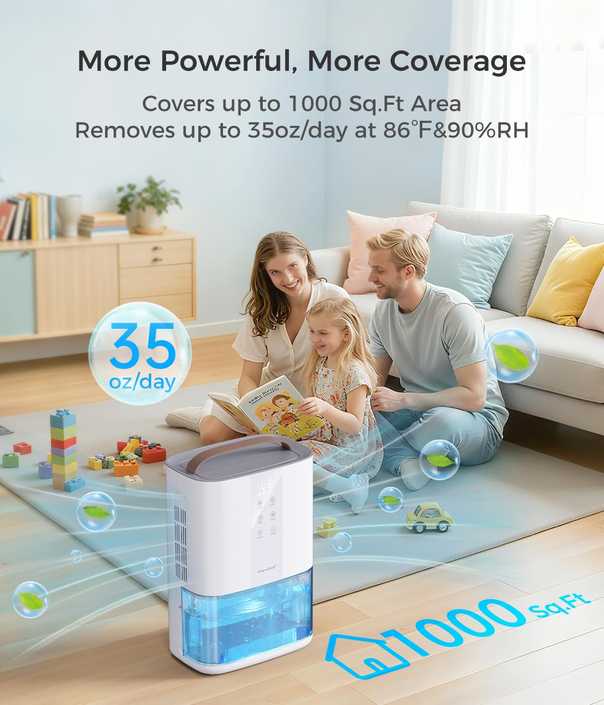 Erizolt dehumidifier auto defrost ensures efficiency in cool spaces.