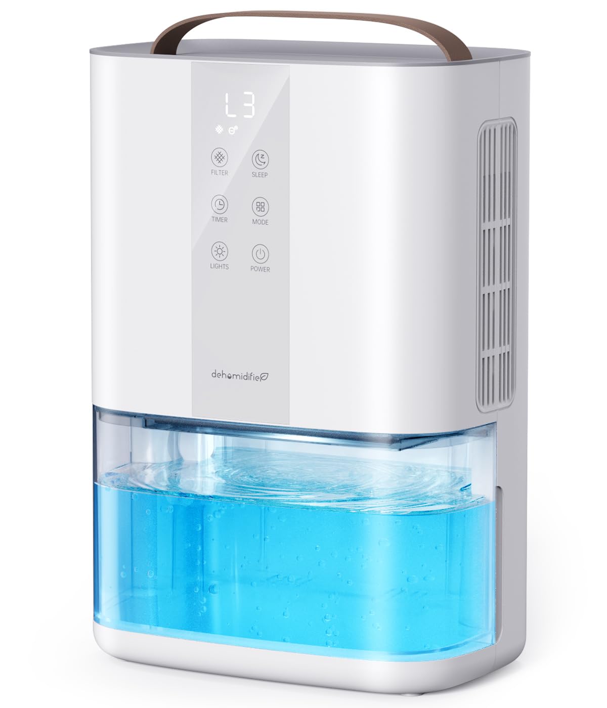 Erizolt large dehumidifier with 96oz tank for spaces up to 1000 sq ft.