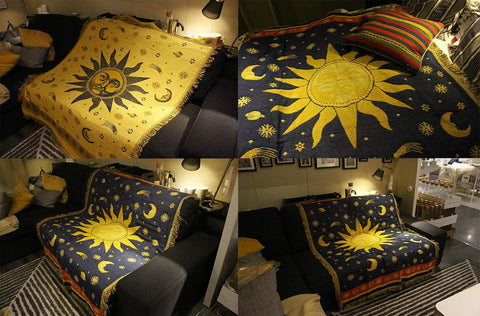 Erke Moon and Sun blanket double-sided use for versatile styling