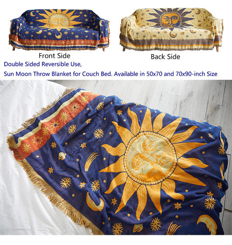 Erke Moon and Sun throw blanket folded sunny side adds vibrant décor