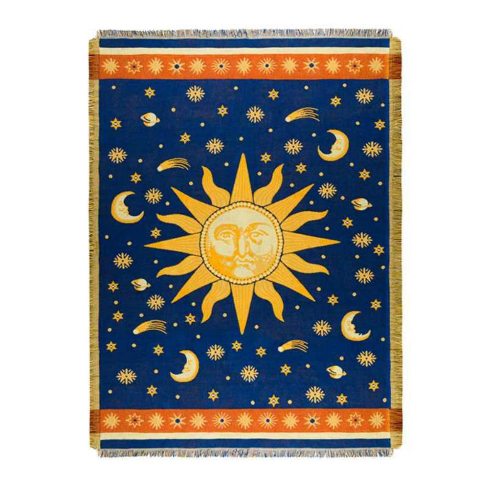 Erke Moon and Sun blanket on couch creates cozy evenings