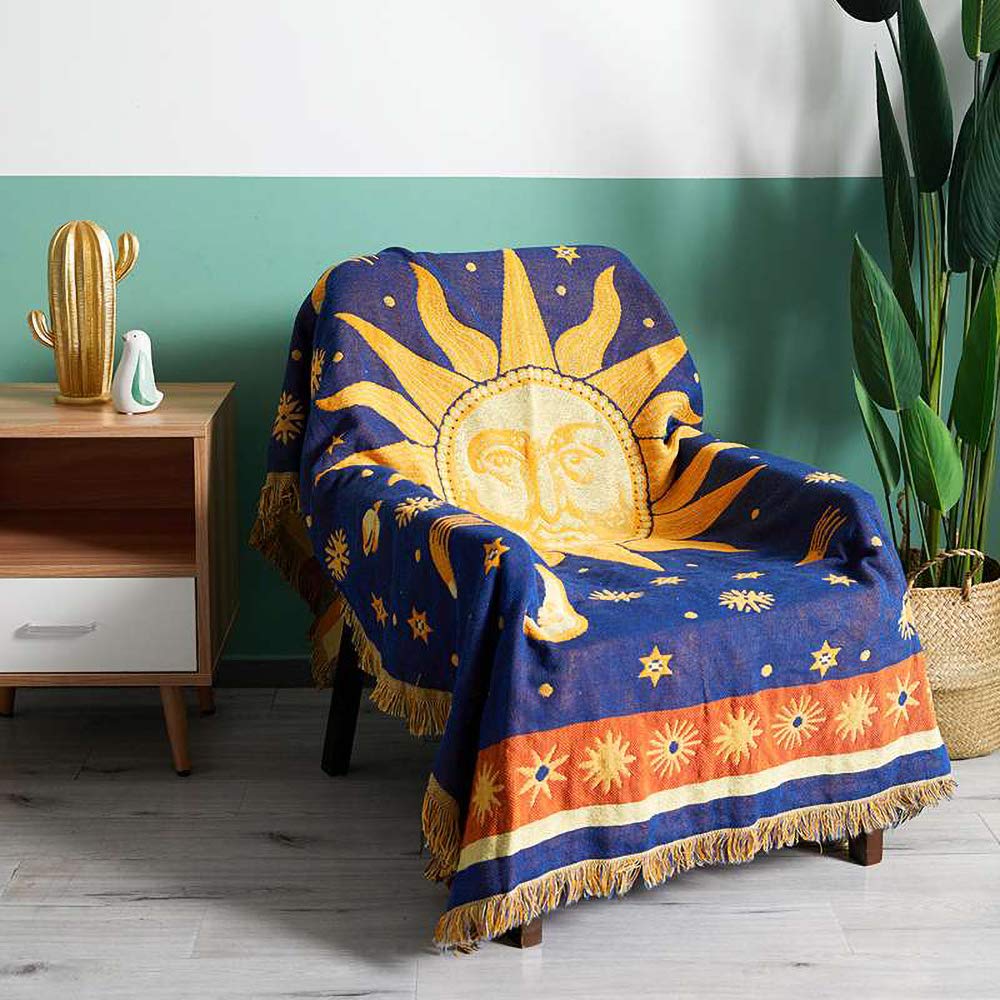 Erke Moon and Sun throw blanket soft texture enhances lounging comfort