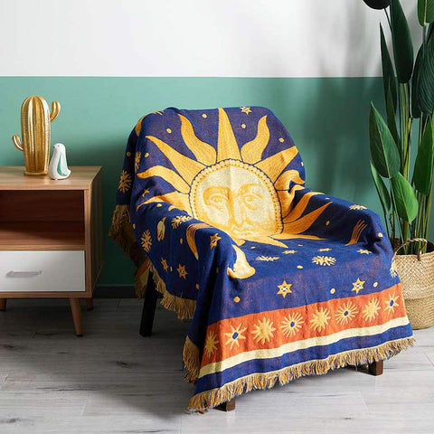 Erke Moon and Sun throw blanket soft texture enhances lounging comfort