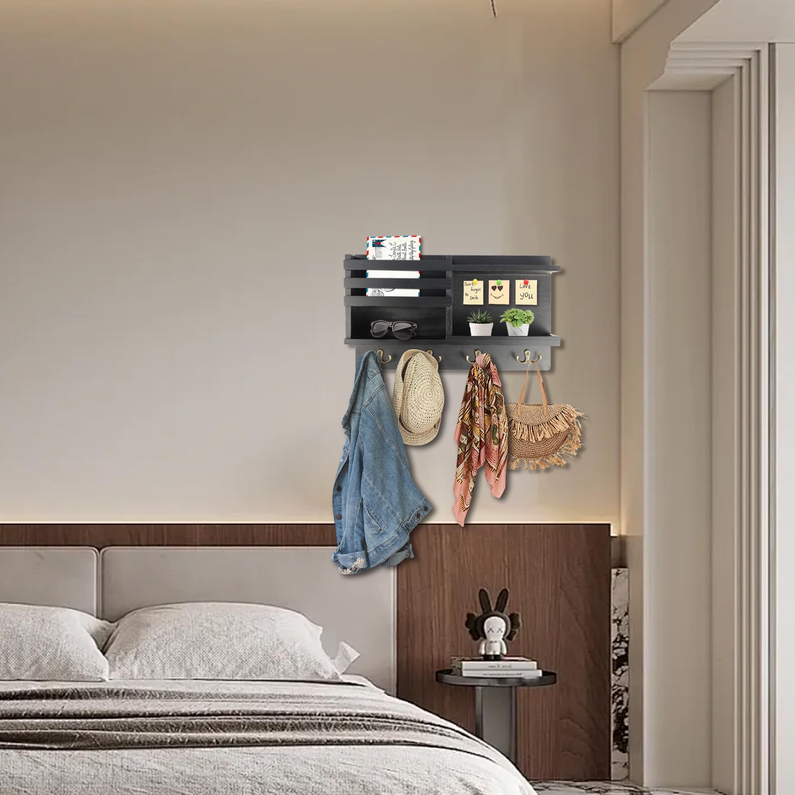 Eryvik key holder wall mount entryway setup in matte black
