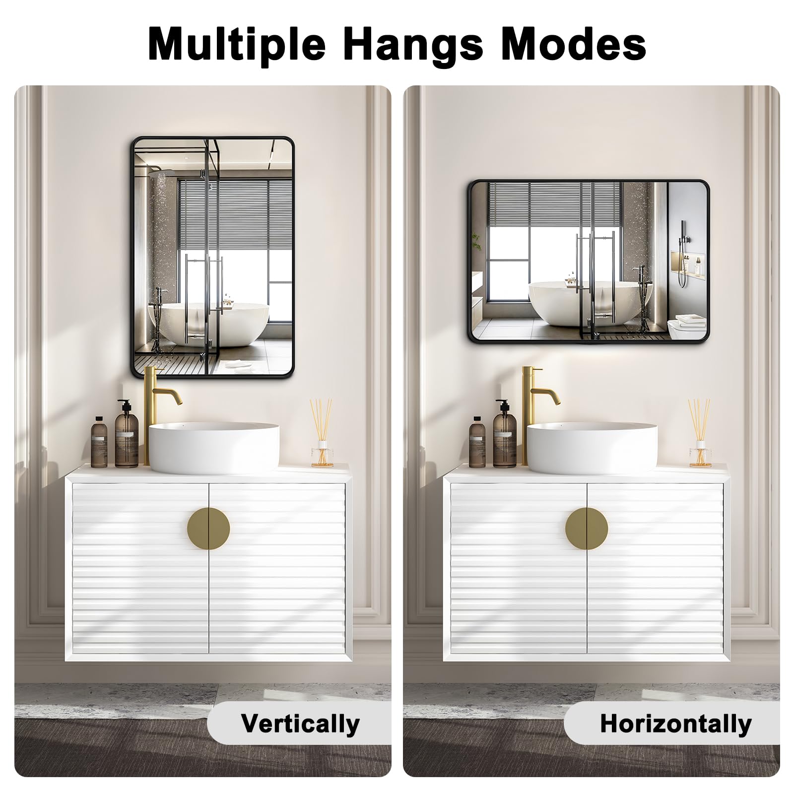 ERZERT sliding-slot hanging feature enables horizontal or vertical installation.