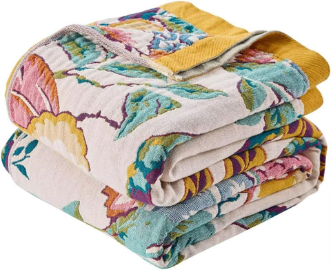 ERZVND Boho Throw Blanket on bed offers soft cotton warmth for all seasons