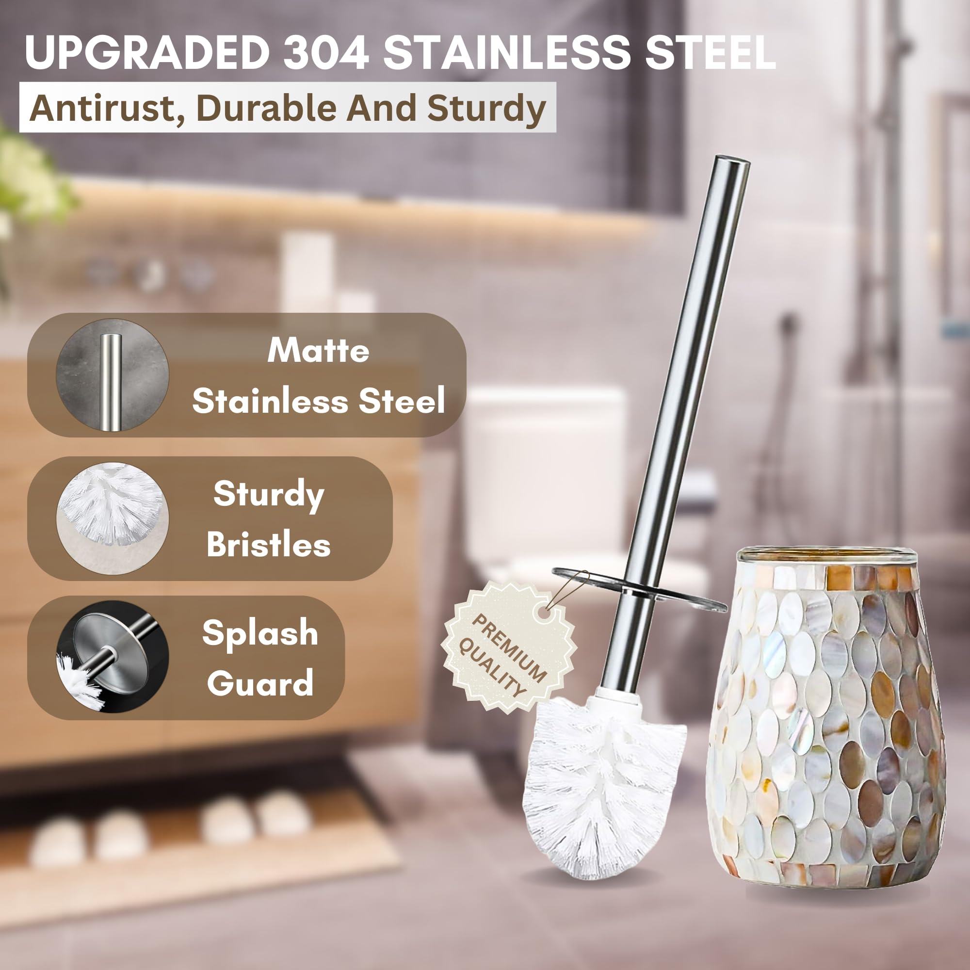 Escenzy stainless steel brush demonstrates rust resistance for lasting cleanliness.