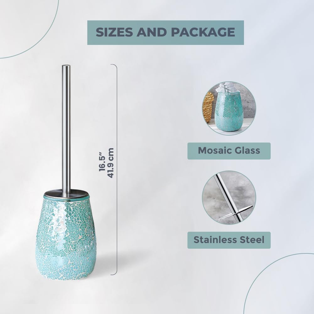Escenzy turquoise-green glass holder closeup showcases premium mosaic glass