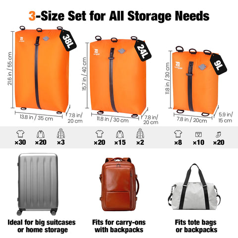 ESCRODOI vacuum bags in travel use to maximize luggage space